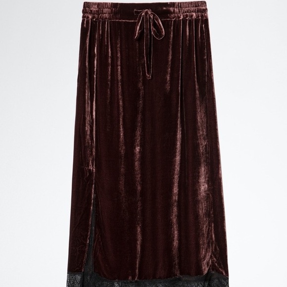 ❌SOLD❌NWT ZADIG & VOLTAIRE Silk Velvet Jillian Skirt - Picture 9 of 15